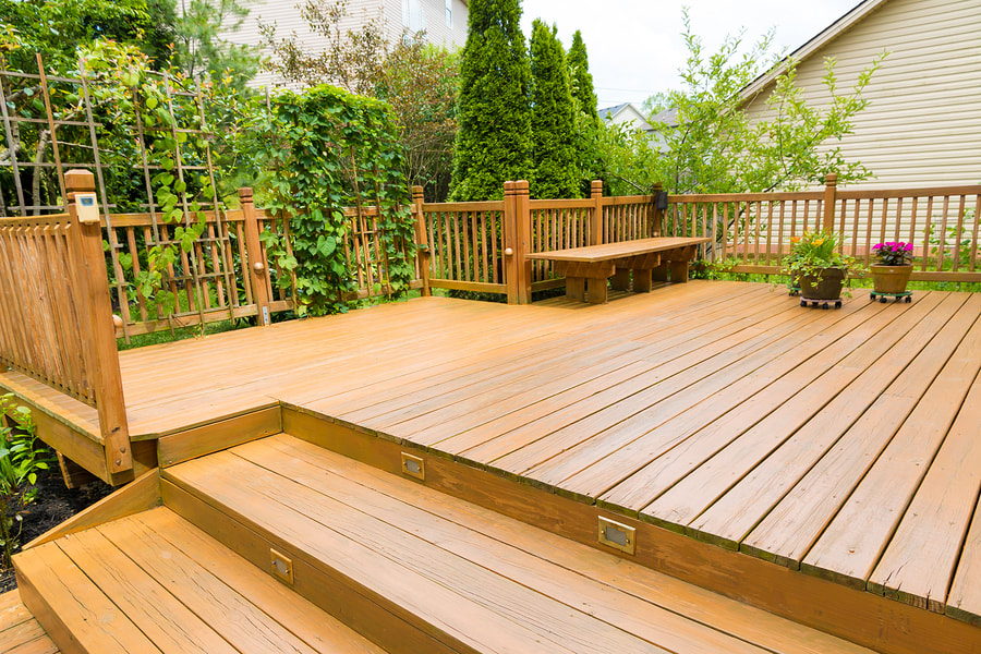 a custom wooden deck